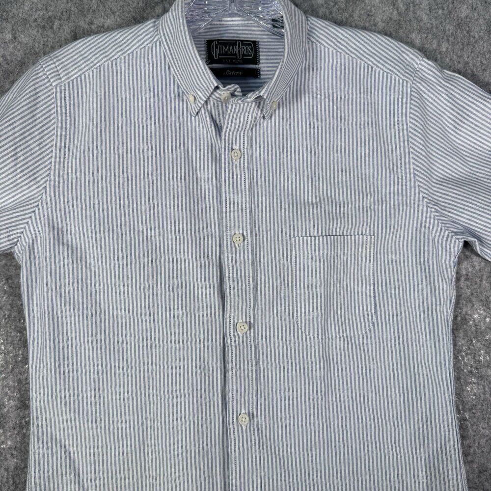 Gitman Bros Sisters Shirt Womens Medium Blue Striped Long Sleeve Made In USA - Picture 6 of 12